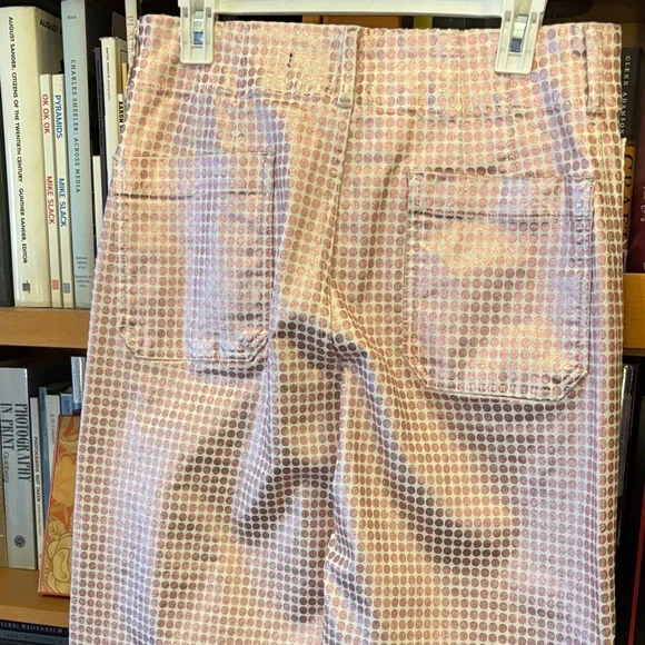 Anthropologie Pink and White Polka Dot Cropped Pants - Picture 6 of 11